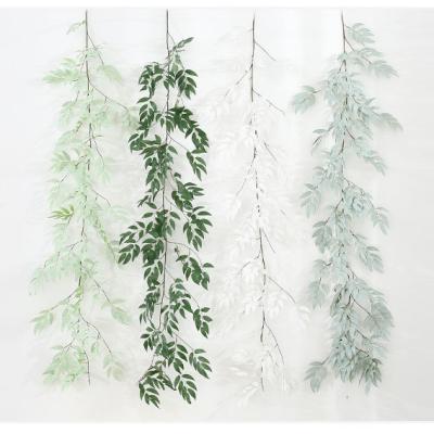 China Wholesale 1.7m Natural Artificial Leaf Rattan Plant Touch Vine Artificial Flower Wreath For Wedding Flower Arrangements for sale