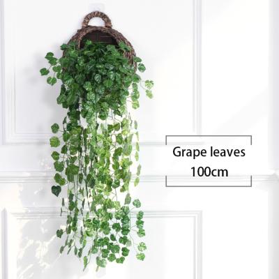 China Hot Sale Artificial Ivy Vines Eco-friendly Leaf Material Artificial Hanging Plants For Wedding Wall Decoration for sale