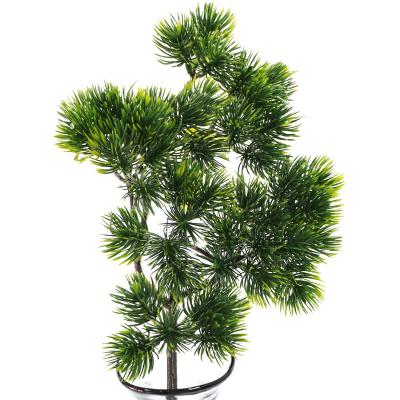 China Wholesale Eco-Friendly Fake Plant Potted Artificial Pine Green Leaves For Home Decor for sale