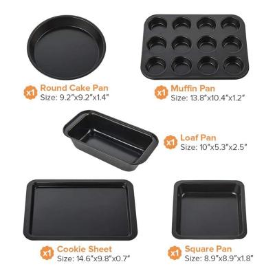 China 5 PCS Disposable Multifunctional Durable Carbon Steel Coating BPA 5 Non-Stick Bakeware Free Set for sale