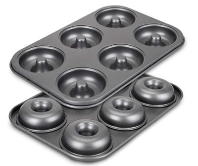 China Sustainable 6-Cavity Non-Stick Donut Pans For Carbon Steel Cake Baking Pan for sale