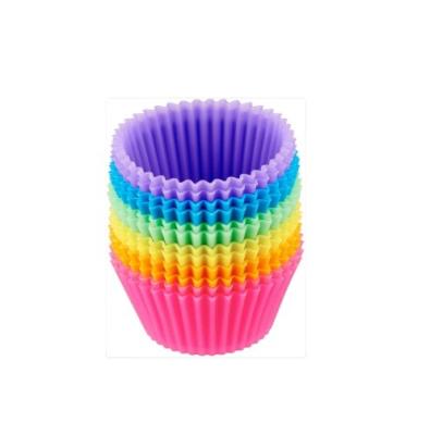 China Amazon Product Disposable Hot Selling Pack of 12 Color Reusable Silicone Basics Mixing Baking Cups for sale