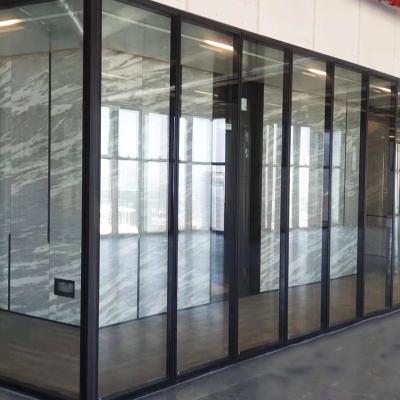 China Leisure equipment factory 108mm double layer tempered glass professional custom transparent sound insulation all steel fireproof glass partition for sale