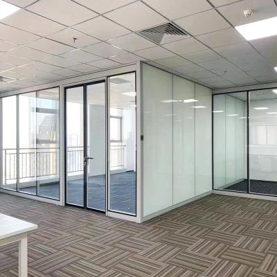 China Leisure facilities 108mm wall thickness double layer aluminum frame partition wall professional custom panoramic glass hidden glass profile for sale