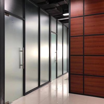 China Leisure Facilities Custom House Glass Partition 80mm Wall Thickness Single Layer Frosted Glass Curtain Wall Tilted Frame Aluminum Material for sale