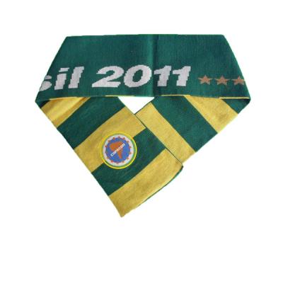 China High Quality Yarn Dyed Soccer Scarf Acrylic With Logo For Promotion Soccer Scarves for sale