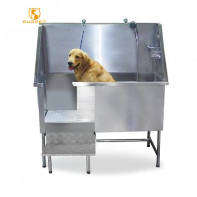 China Sustainable EURPET Dog Grooming Tub Stainless Steel Tub For Pet SPA Shower for sale