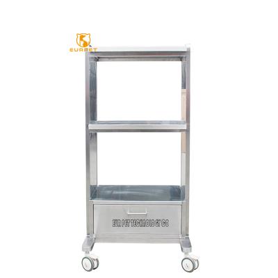 China Medical Treatment EURPET Equipment Medical Emergency Veterinary Trolley With Wheels Mobile Hospital Medical Trolley for sale