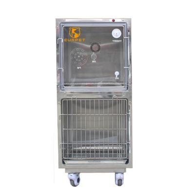 China Large Pet Vet Cage Stainless Steel ICU Veterinary Cage Double Pet Hospital EUR Clinic Dog Oxygen Cage For Pet Cat Cage for sale