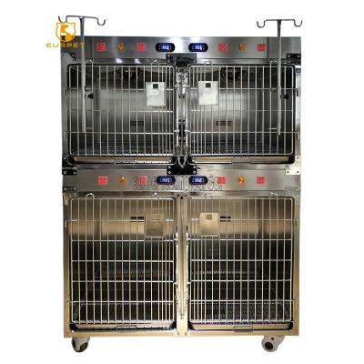 China Healthcare EUR Healthcare PET Hospital Medical Equipment ICU Stainless Steel Cages Vet Animal Veterinary Oxygen Cage for sale