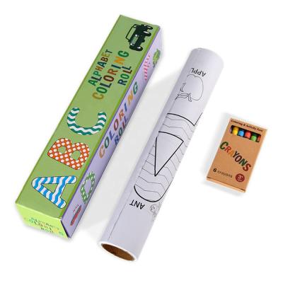 China OEM/ODM ABC Education Coloring Paper Roll Back With Glue for sale