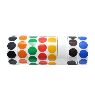 China Round or Dot 19mm Strong Adhesive Waterproof Color Code Labels Permanent Sticker for sale