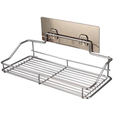 China Hot Selling Viable Wall Free Punching Rustproof Stainless Steel Rack Kitchen Bathroom Bedroom Wall Hanging Rack 3 Piece Set for sale