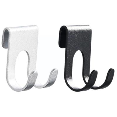 China Viable Shower Aluminum Alloy Door Hook Shaver Holder Hook Holder Glass Hole-less Towel Storage Holder for sale