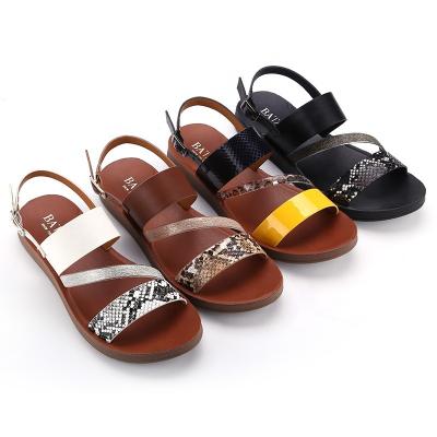 China Fashion Trend Summer Chunky Girls Beach Women Elegant Open Toe Trendy Sandals PU Shoes for sale