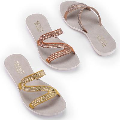 China Fashion Trend Designer Women Shoes Vendor Glitter White Sole Wholesale Lady Slippers Summer Shoes for sale