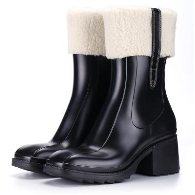 China Fashion trend OEM zipper cotton fabric fur heel women snow winter boots wholesale waterproof for sale