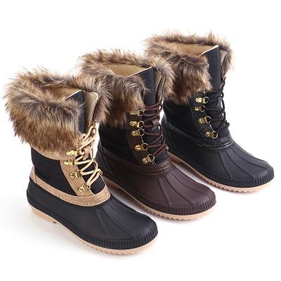 China Waterproof 2021 Winter Snow Waterproof Ankle Boots Fur Ducks Boots For Women for sale