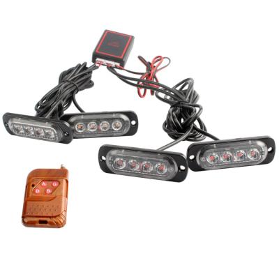 China Universal 4in1Strobe Lights Amber Hazard Warning Beacon Light Flashing Warning Light For Car Truck Trailer Caravan Camper for sale