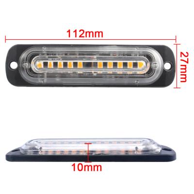 China 10 LED Strobe Light Car 4D Backup Hazard Strobe Light Waterproof Truck Warning Flashing Warning Light Car Signal Light Accessories for sale