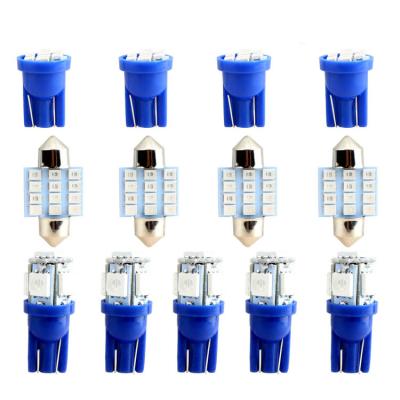 China Blue Automotive In-car Cornering Lamp 13PCS LED T10 Color Double-tip 31MM LED Indicating Lights Car Lights License Plate Light for sale