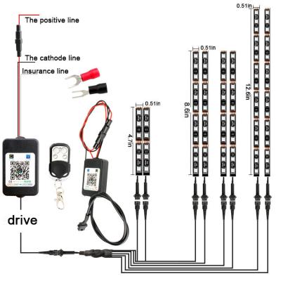 China Automobile Industry APP Car RGB LED Strip Kit Interior Atmosphere Neon Lights for Car Underdash 5050 Accessories Auto Door Ambient Remote Lighting for sale