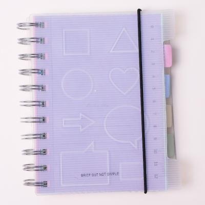 China Convenient B5 spiral notebook with attached PVC ruler logo cheap custom wire a4 bulk diary agenda planner free sample for sale