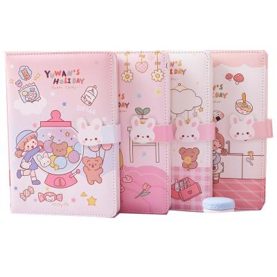 China 2021 popular white CMYK printing A5/B6 CMYK PU printing new and special cute design casebound journal notebook for sale