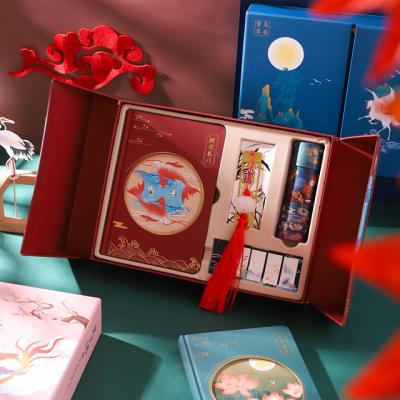 China Creative Magnetic Stationery Set Chinese Classical Culture Landmark And Ribbon With Luxury Box Packing for sale