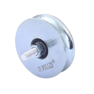 China Modern Universal Heavy Duty Zinc Galvanized Wheel With Groove For Sliding Door Gate Hardware And Machine Caster Roller for sale