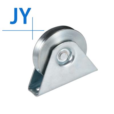 China Modern Universal Zinc Galvanized Steel Sliding System Caster Wheel Roller Bottom Pulley For Entry Gate Barrier Door for sale