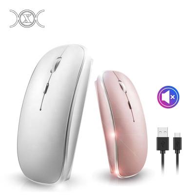 China Mini Wholesale 2.4G Optical Slim Wireless Computer Mice USB Rechargeable Mice For Mac Laptop Windows for sale