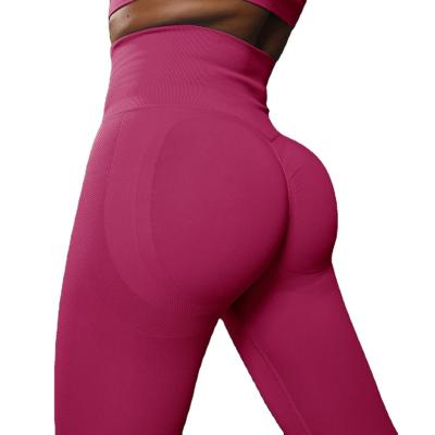 China High Waist Sweat-Wicking Fitness Gym Solid Color Sports Yoga Tight Leggings Quick Dry Breathable Yoga Pants Crac! crack! for sale