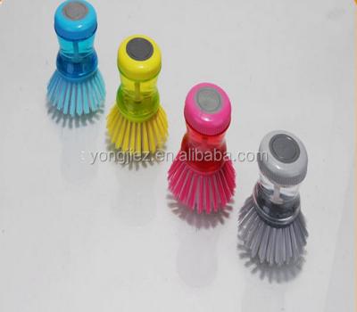 China Sustainable Plastic Soap Palm Dispensing Brush For Dish Cleaning for sale