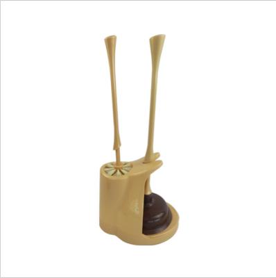 China Sustainable High Quality Toilet Cleaning Brush And Plunger With Base for sale