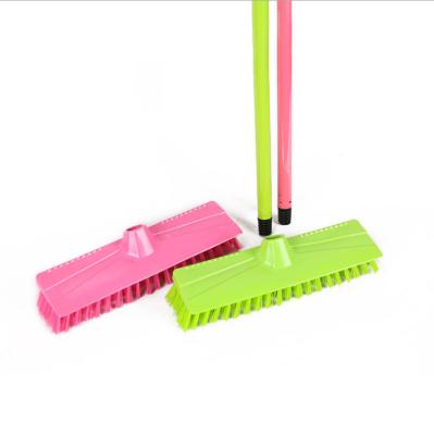 China Sustainable Plastic Floor Cleaning Brush With Metal Handle for sale