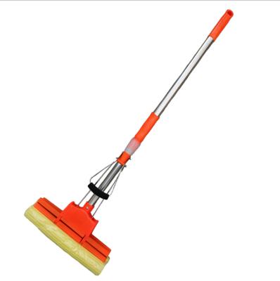 China Sustainable Wholesale Double Roller PVA Broom Sponge Mop With Telescopic Handle for sale