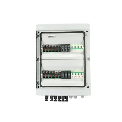 China Waterproof Outdoor Surface Mounted 6-in-2-out 1000V IP65 Solar PV Surge Lightning Protection DC Distribution Box Combiner Box 1in1out for sale