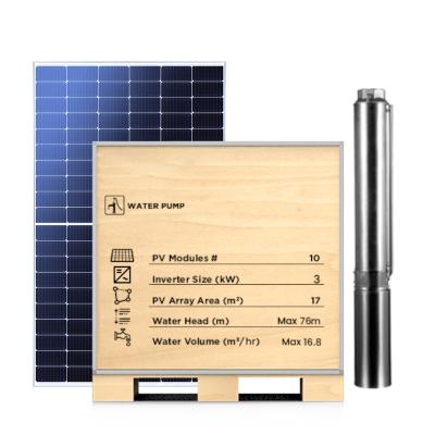 China Home 3HP solar water pump complete set with smart APP monitor solar mounting system solar power water pump system for deep well home for sale