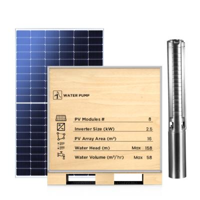 China Home 2.5KW SOLAR WATER PUMP KITS with smart APP monitor and solar mounting system off-grid solar system for livestock and irrigation for sale