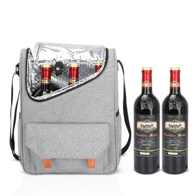 China Christmas Waterproof Wine Lover's Gifts Custom Portable Storage Bags Travel Picnic Waterproof Insulated Wine Bag Cooler With Shoulder Strap for sale