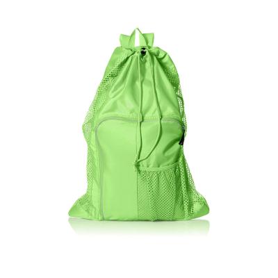 China Waterproof Sports Drawstring Backpack Swimming Waterproof Mesh Bag Wet And Dry Divider Beach Bag for sale