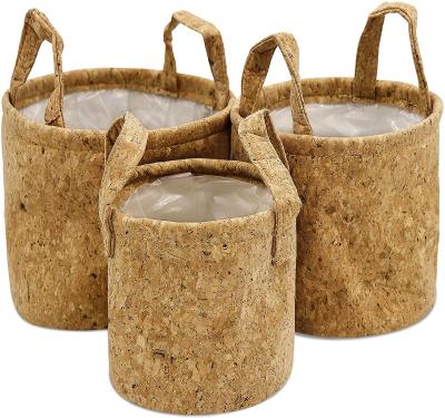 China Multifunctional Viable Flowerpot Planter Container Bags Laundry Basket Cork Pencil Pen Case Cosmetic Home Organizer Home Storage Bag for sale