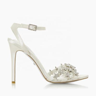 China ARCH SUPPORT Ivory Star Embellished High Heel Wedding Sandals Shoes for sale