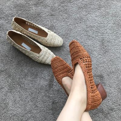 China New Fashion Design Waterproof Stacked To Heel Fat Heel Ladies Summer Shoes Casual Shoes Women for sale