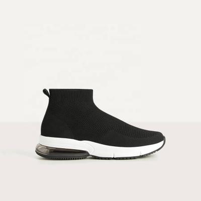 China Fashion High Top Sock Style Black Ladies Trainers Shoe Women Sneaker Court Sneakers Design for sale