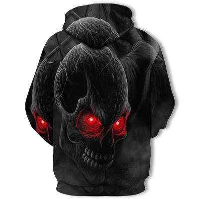 China QUICK DRY The New European And American Skull 3D Digital Printed Hooded Shirt For Men In Dark Fall Features Long Sleeves for sale