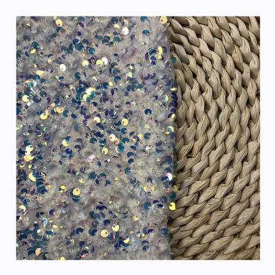 China Factory Direct Sales Breathable High Standard Soft And High Elastic Sequin Embroidered 100% Polyester Fabric for sale