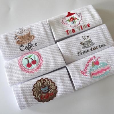 China Fashion QUICK DRY Cotton Kitchen Tea Towel Embroidery Friendly Home Towel for sale