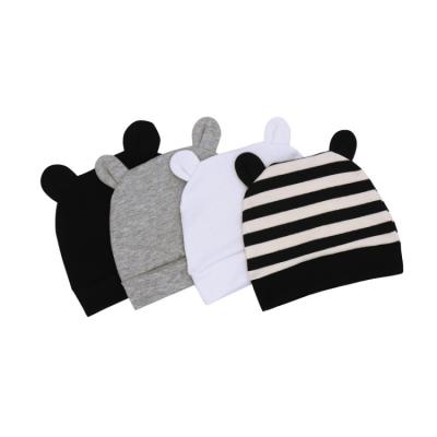 China Striped Newborn Girls Beanie Solid Infant Baby Hats Premie Boys Hospital Hat for sale